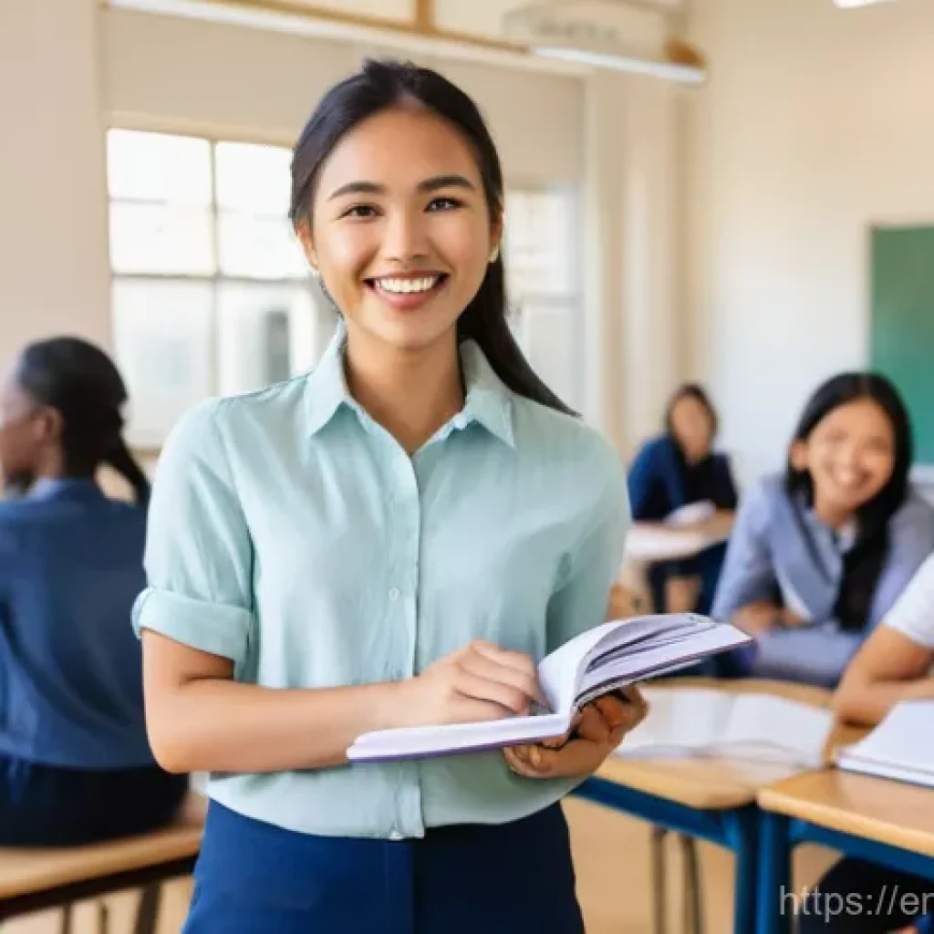 TESOL 강사로서의 학생 관리 기술 - **"Cultivating Connections in a Diverse Classroom"**
A warm and inviting classroom scene, bright...