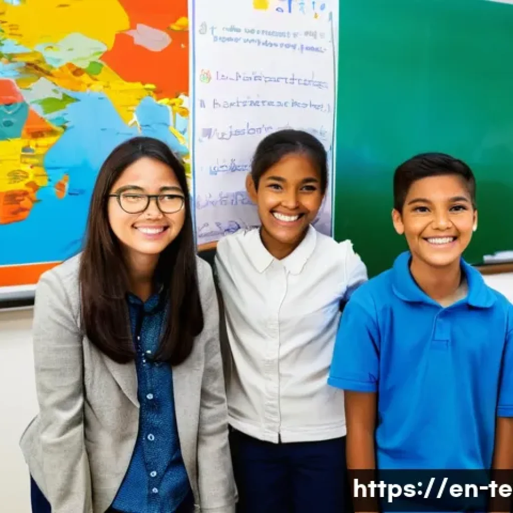 TESOL 강사의 일반적인 문제 해결 - **Prompt:** A vibrant and dynamic high school TESOL classroom, filled with diverse teenage students ...