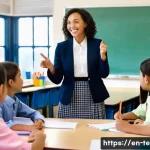 TESOL 강사의 멘토링 사례 - **Prompt 1: A Guiding Light in the Classroom**
"A vibrant, modern TESOL classroom filled with di...