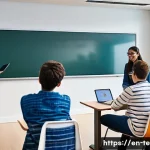 TESOL 강사가 겪는 일반적인 문제 - **Prompt:** A diverse group of high school students (ages 15-18, all modestly dressed in casual clot...