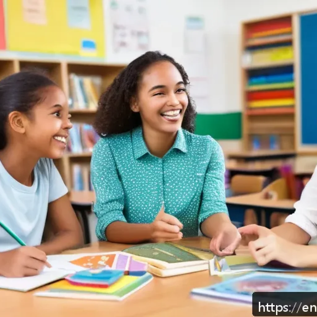 TESOL 자격증을 위한 필수 어휘 - A diverse classroom scene featuring students of different ethnic backgrounds actively participating ...